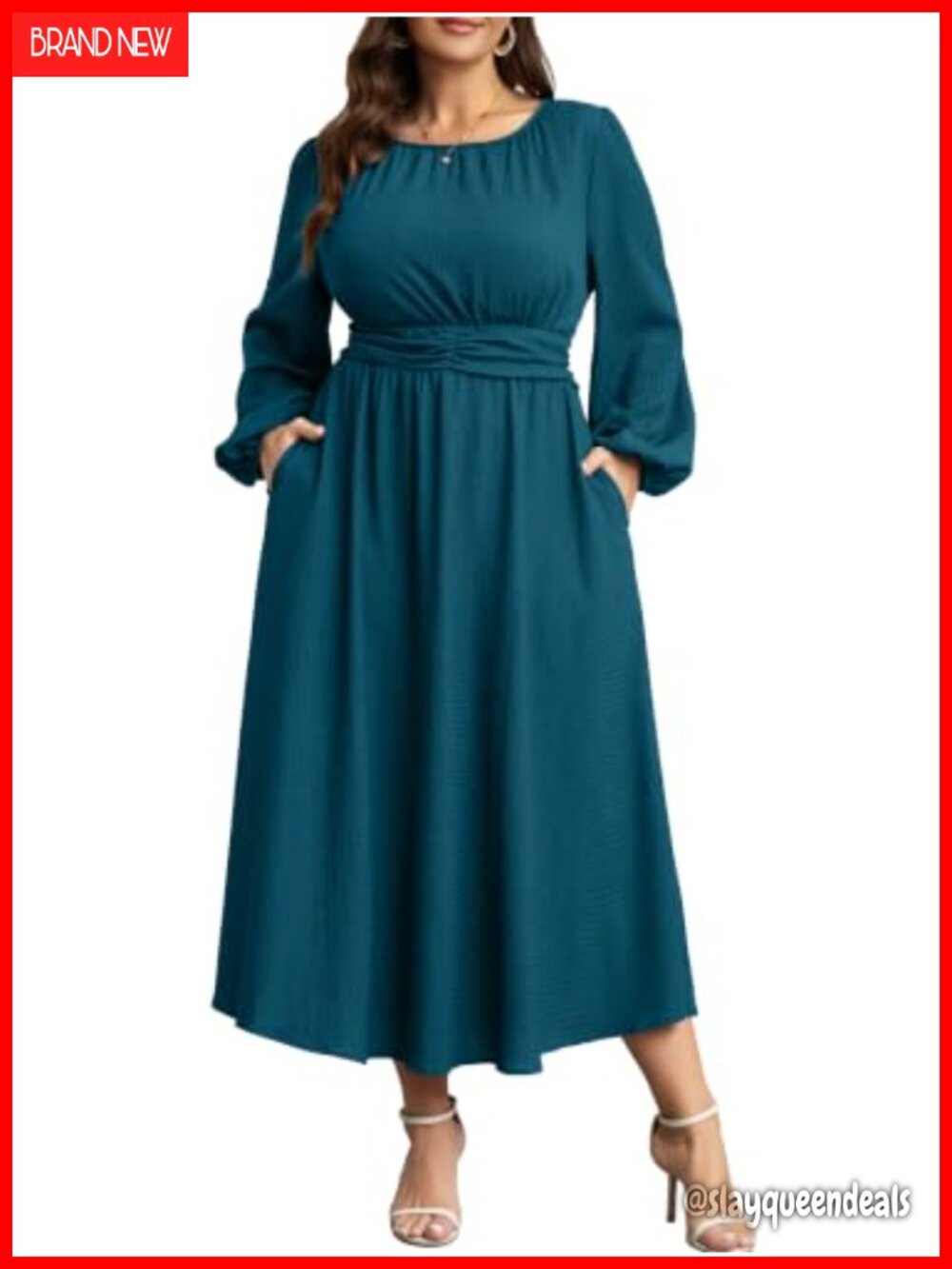 Womens Plus Size Long Sleeve Maxi Dress Wedding Guest Fall